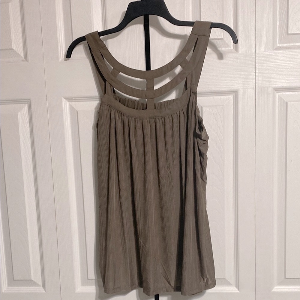 Pretty Torrid Tank Top Brown Swing Crepe Cage top shirt blouse NWT size 1X